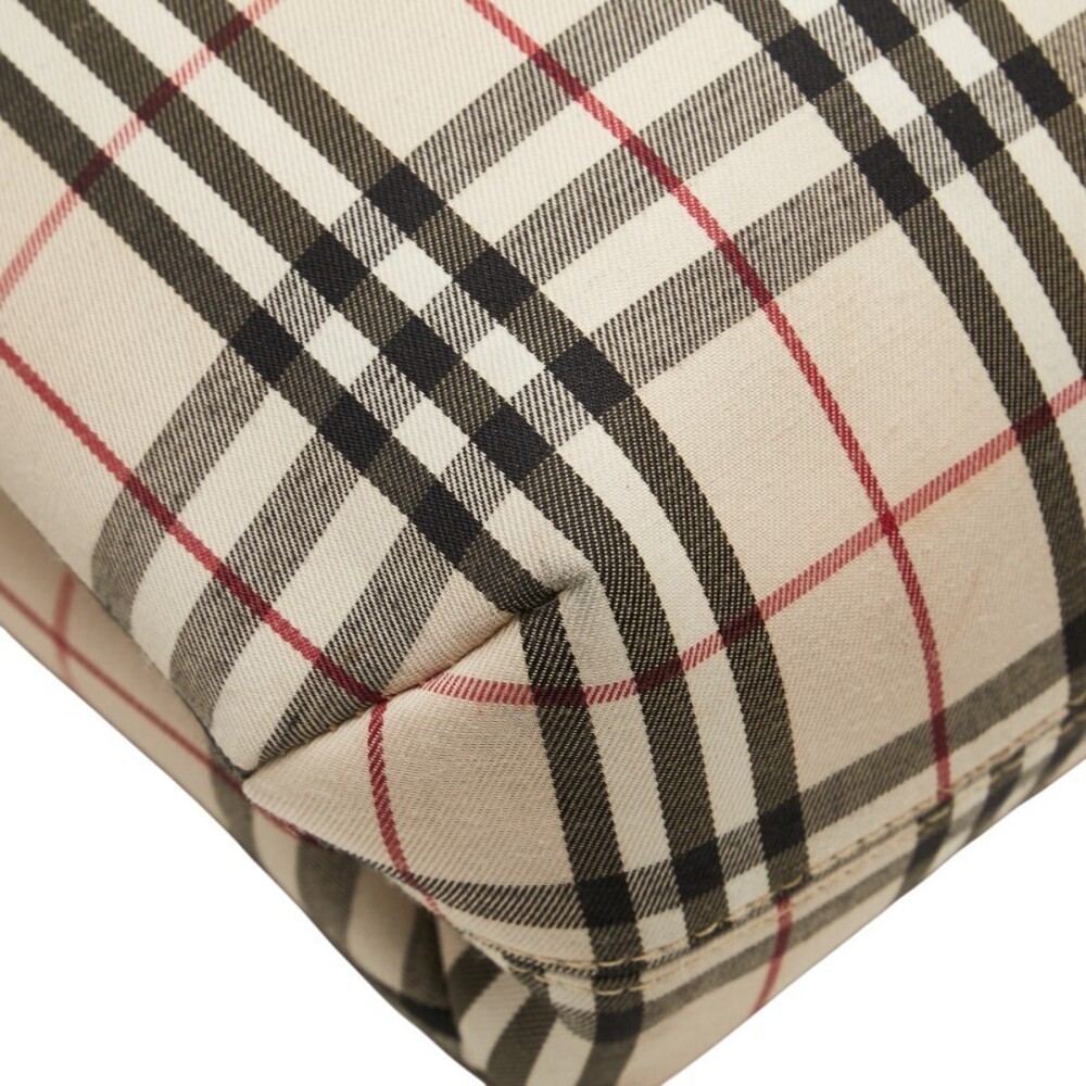 Burberry Nova Check Tote Bag Beige Tan Black Canvas - Picture 7 of 9
